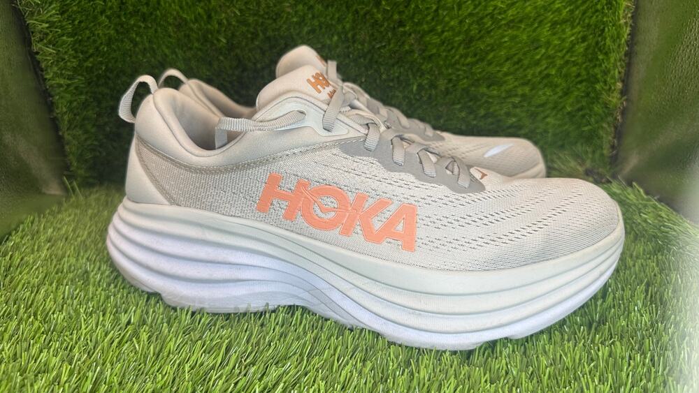 Hoka One One Bondi 8 1127952-HMLR Athletic Sneaker Womens 10B Gray Mesh Training